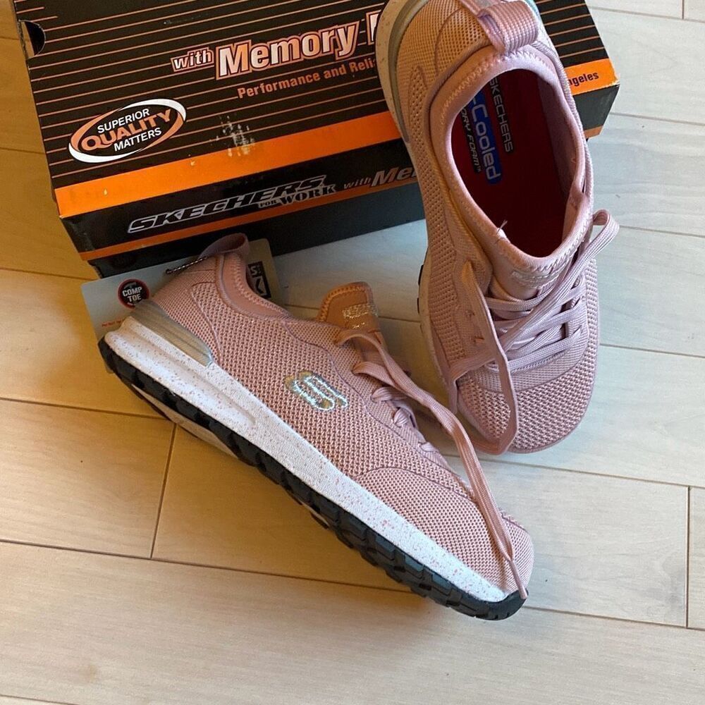 Skechers Women's Work Bulkin – Balran Comp Toe Sneakers Pink Size 7 NWT